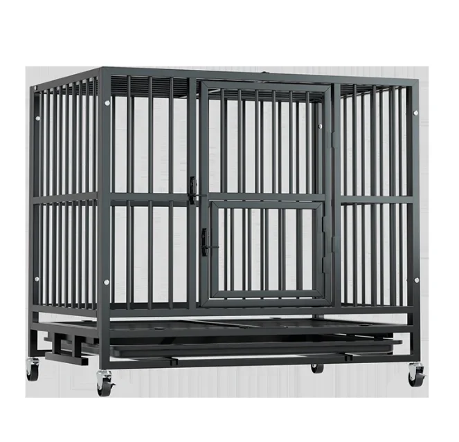 a forFoldable Storage Dog Crate with Separate Toilet Indoor Pet Cage for Small Medium Large Dogs Border Collie