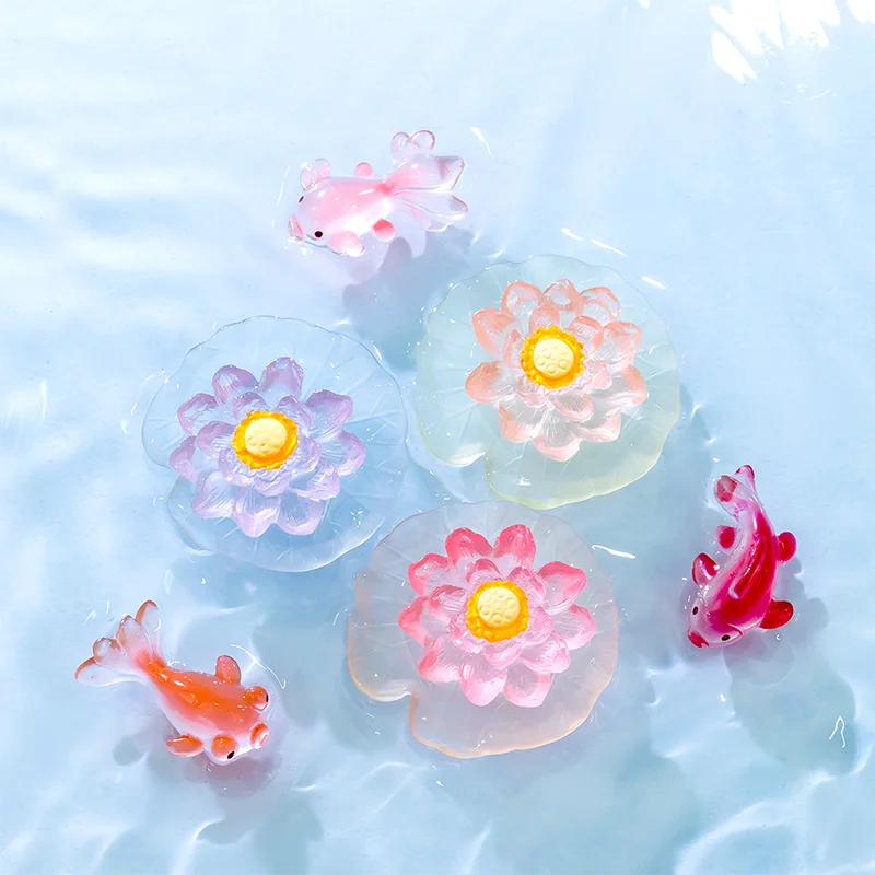 Micro landscape creative night light lotus leaf ecological bottle fish tank aquarium DIY decoration accessories small ornaments