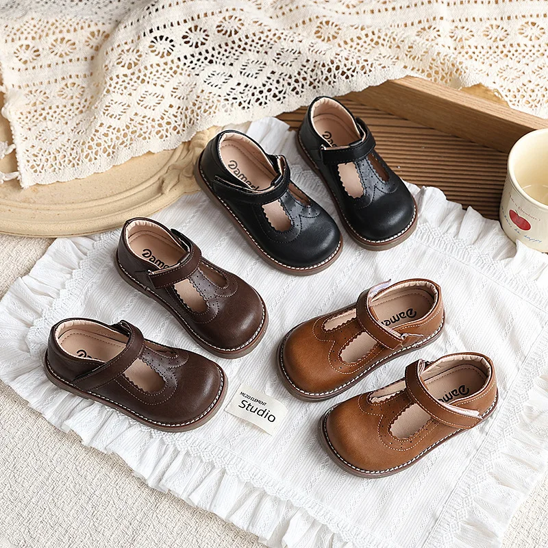 

Girls Vintage Oxford Shoes 2026 Autumn Soft Sole Non-Slip Casual Flats For Kids Baby Dress Shoes Breathable Leather
