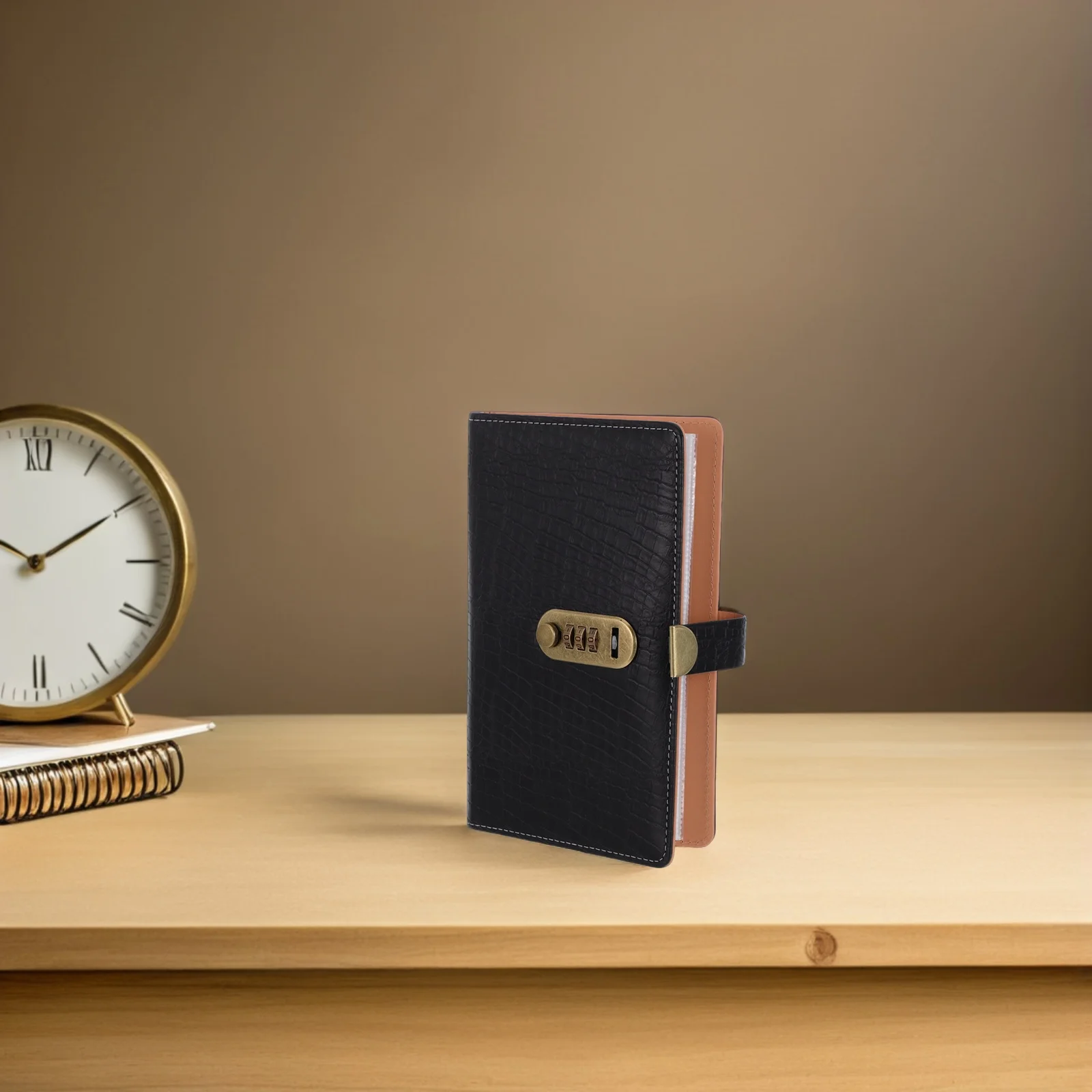 1 Piece Password Lock Ticket Holder Shockproof Material for Men Business Wallet with Multi-Functional Storage Layers