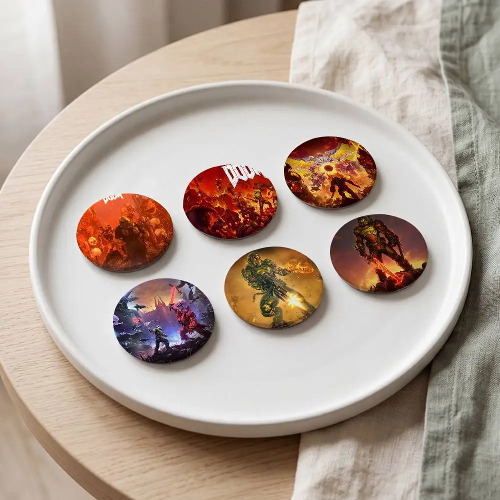 Insignias de Anime D-Doom para Juegos, Redondas de 25, 32, 44, 58, 75 mm, Pin de Cosplay, Decoración para Bolsos, Regalos para Fans, Coleccionistas, Amigos, Broche, Souvenir