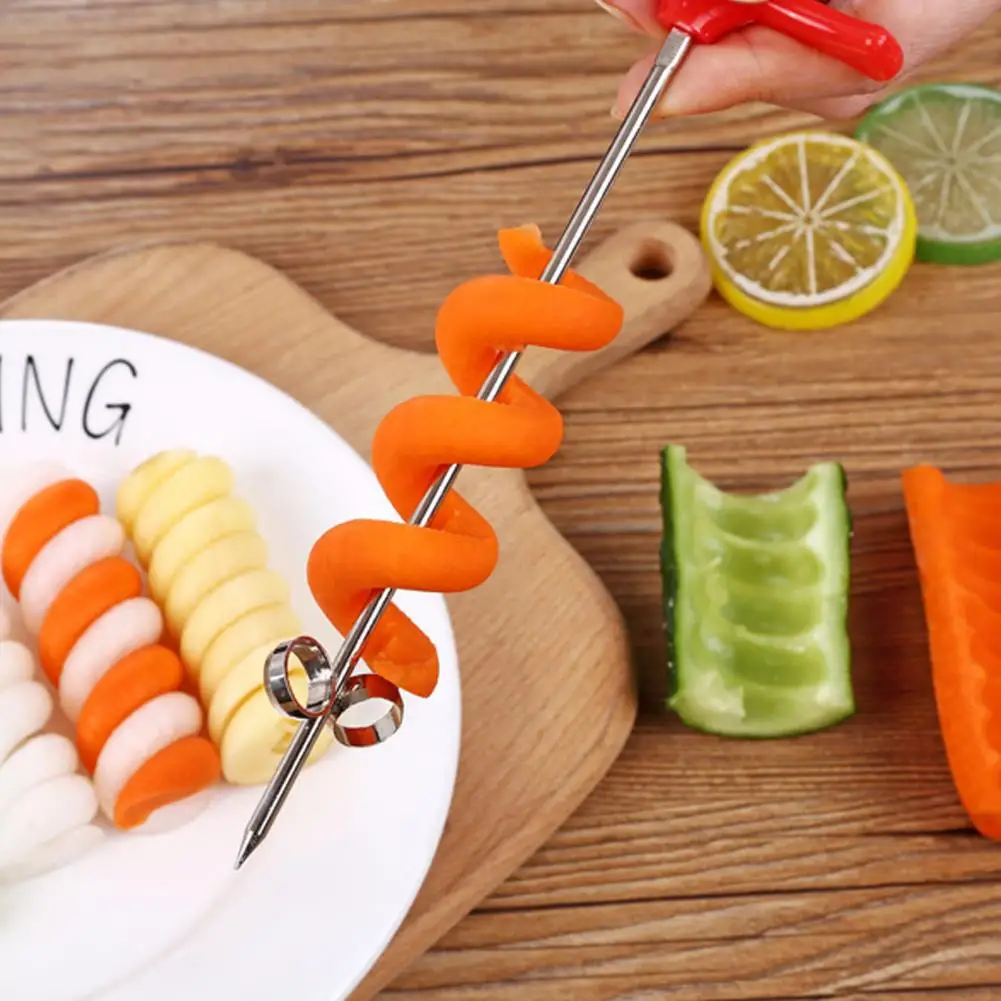 قطاعة فواكه حلزونية مقاومة للاهتراء أداة حلزونية للخضراوات من الفولاذ المقاوم للصدأ لولبية للشواء للتجمعات #4
