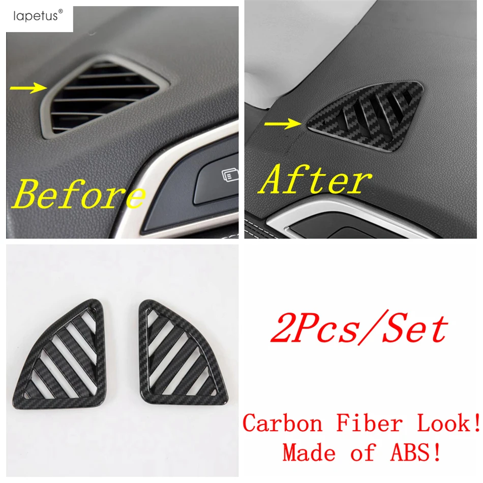 Head Lamp / Water Cup Panel / Dashboard Side Middle Air AC Vent Cover Trim For Mitsubishi ASX 2020 2021 Carbon Fiber Accessories