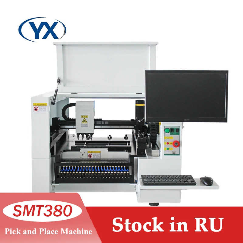 Stock en Rusia, libre de impuestos en Rusia, máquina LED SMT380, alta recomendación, equipo semiautomático de recogida y colocación de escritorio SMD