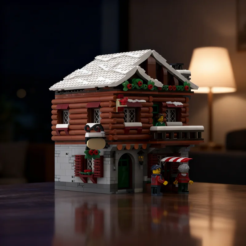 

2872 детали MOC Зимняя хижина B: Сезонная рождественская модель, конструктор, креативный подарок, коллекционный декор, премиум-класс для детей и взрослых