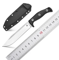 Sitivien ST12 Fixed Blade Knife DC53 Brushed Steel Blade G10 Handle Full Tang EDC Straight Knife for Camping Hunting Fishing