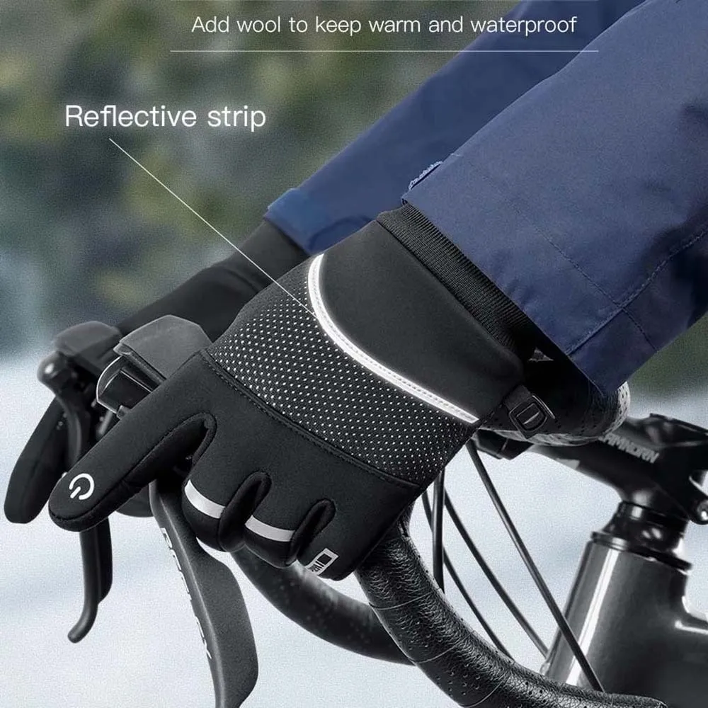 Polar Fleece Plush Thickened Gloves Soft Anti-splash Water Nylon Anti-cold Mittens Touch Screen Swen Unisex Windproof Gloves Men