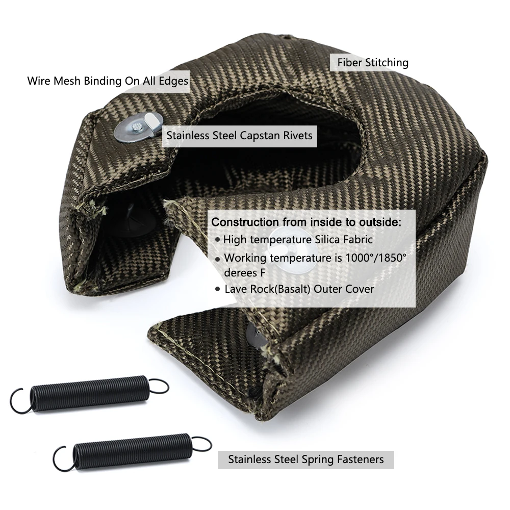 T25/T28 GT25 GT28 GT30 GT35 Turbo/Turbocharger 100% Fuell Titanium Heat Shield/Wrap Turbo Blanket PQY-1302-2T