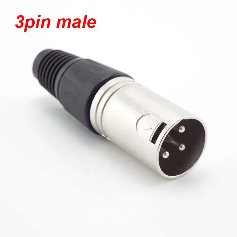 3 Pin 4 pin XLR Audio Cable Connector MIC Male Plug / Female Jack Professional for cable Microphone Wire  power adapter