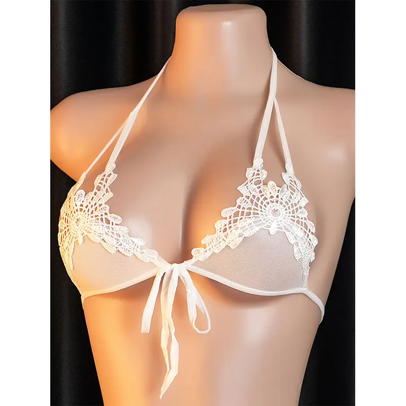 Unlined Ultra-thin Women's Underwear Lace Up Gathering Bra Sexy Girl Fashions 2 Piece Lingerie Bras Briefs SetS Erotic Clothing