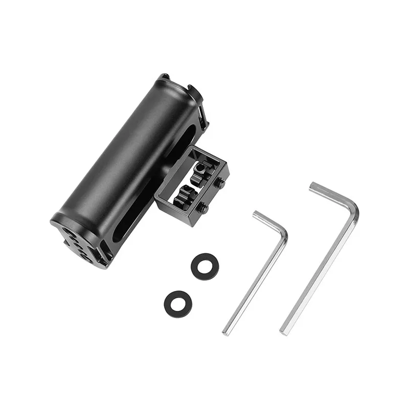 Impugnatura in alluminio CAMVATE su entrambi i lati con attacco per pattino e attacco per viti a testa zigrinata da 1/4 "per impianto di perforazione per gabbia per fotocamera DSLR/supporto per spalla