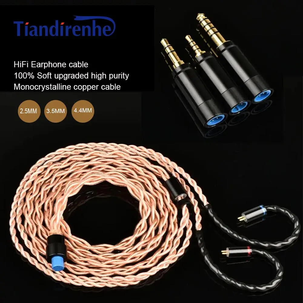 Tiandirenhe new 3 in1 0.78 Earphone cable high purity 100% monocrystalline copper High fidelity lossless transmission Suitable