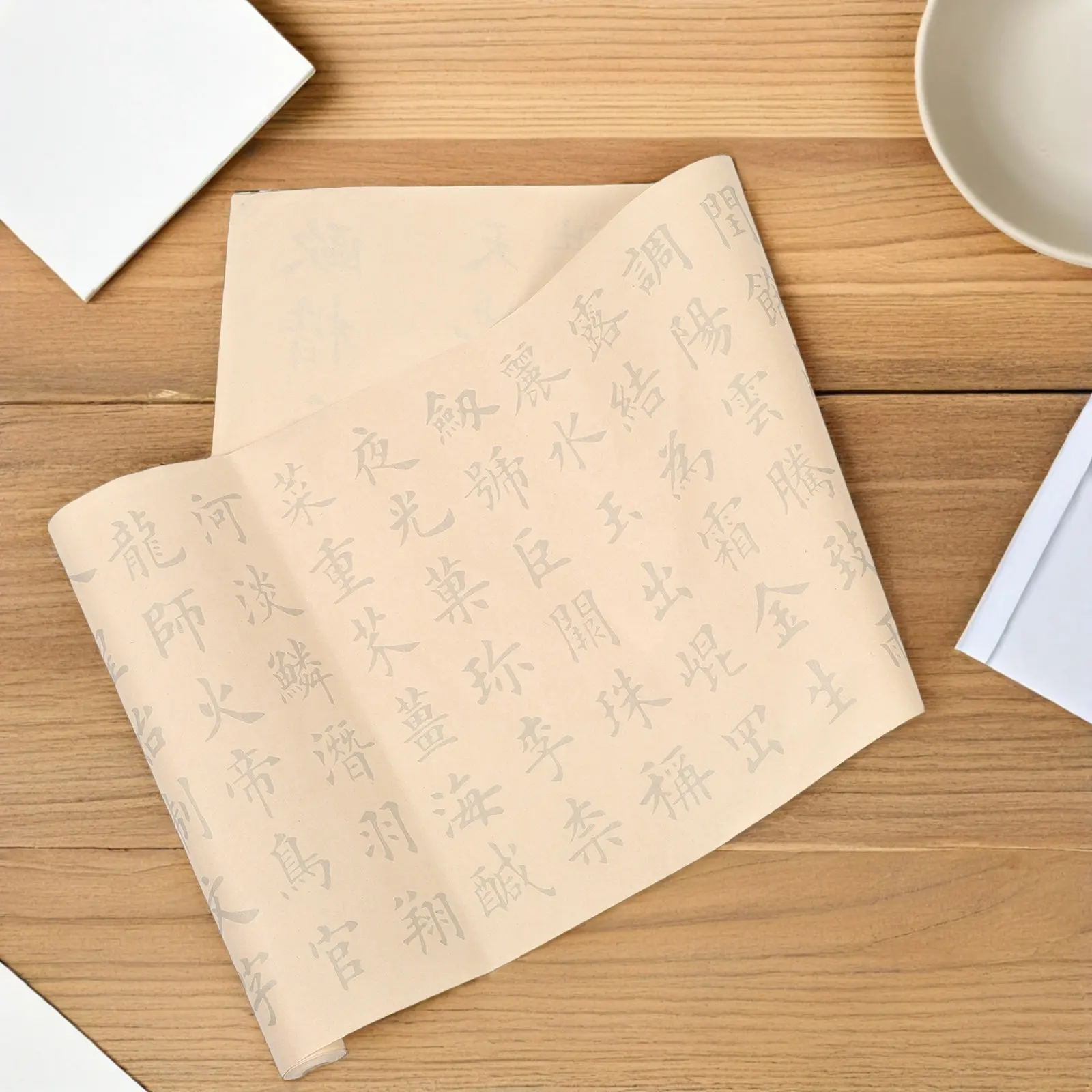 Chinese Calligraphy Practice Book Script Xuan Paper Tracing Copy Sheets Smooth Ink Absorption Scroll Design for Beginners