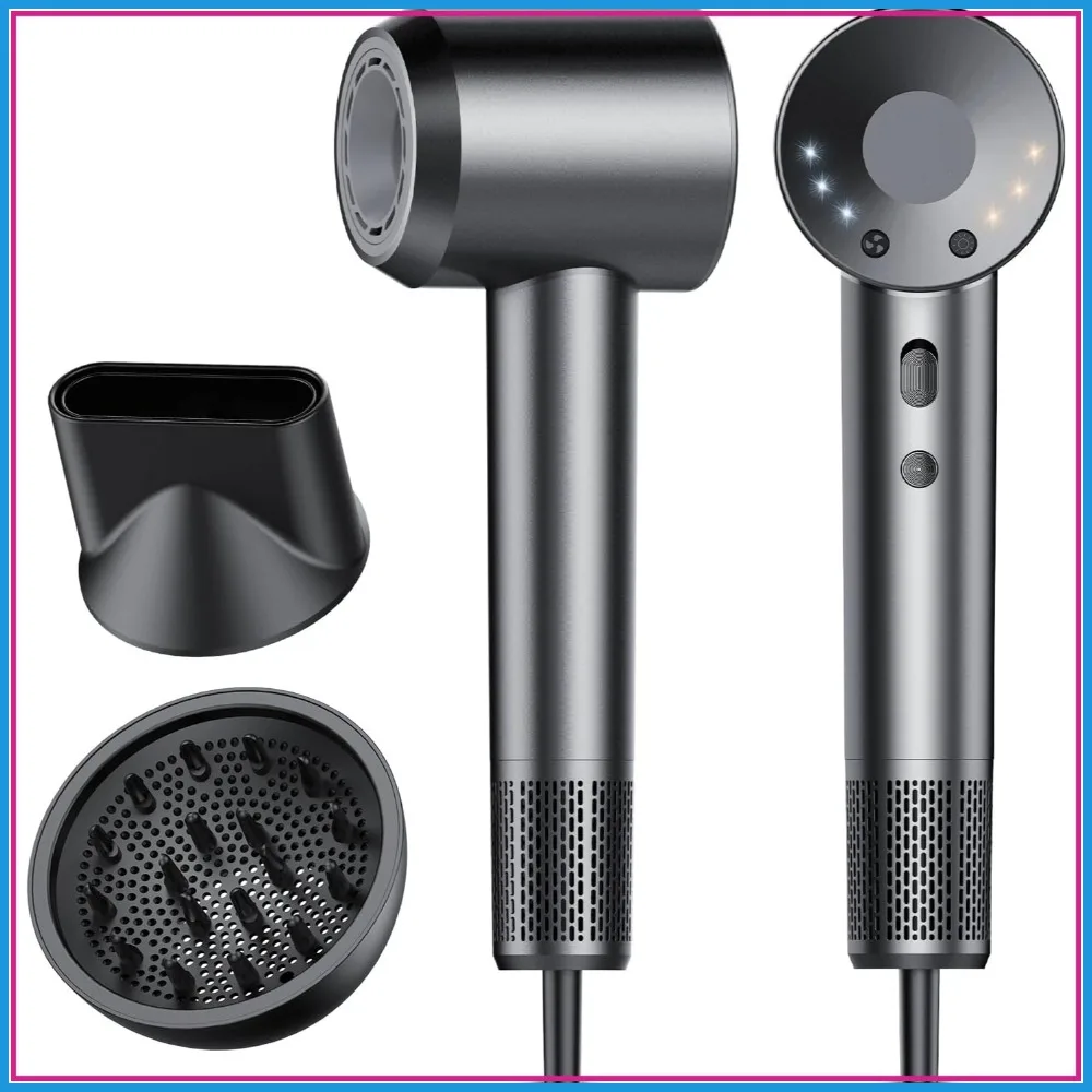 

160000 RPM High Speed Hair Dryer, 500M Negative Ions, Low Noise, Diffuser for Faster Drying, No Heat Damage