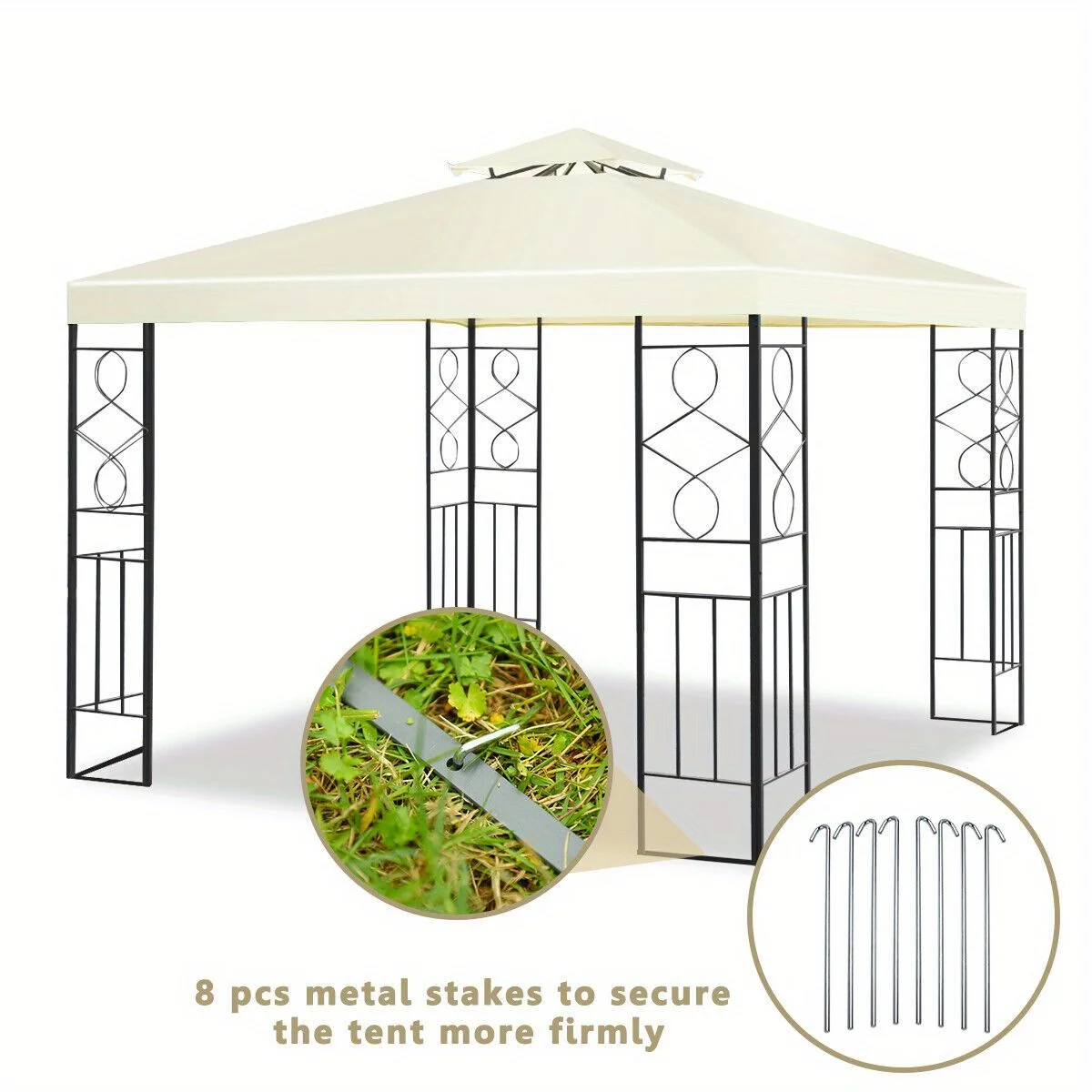 2 Tier 10'x10' Patio Gazebo Canopy Tent Shelter Awning Steel Frame