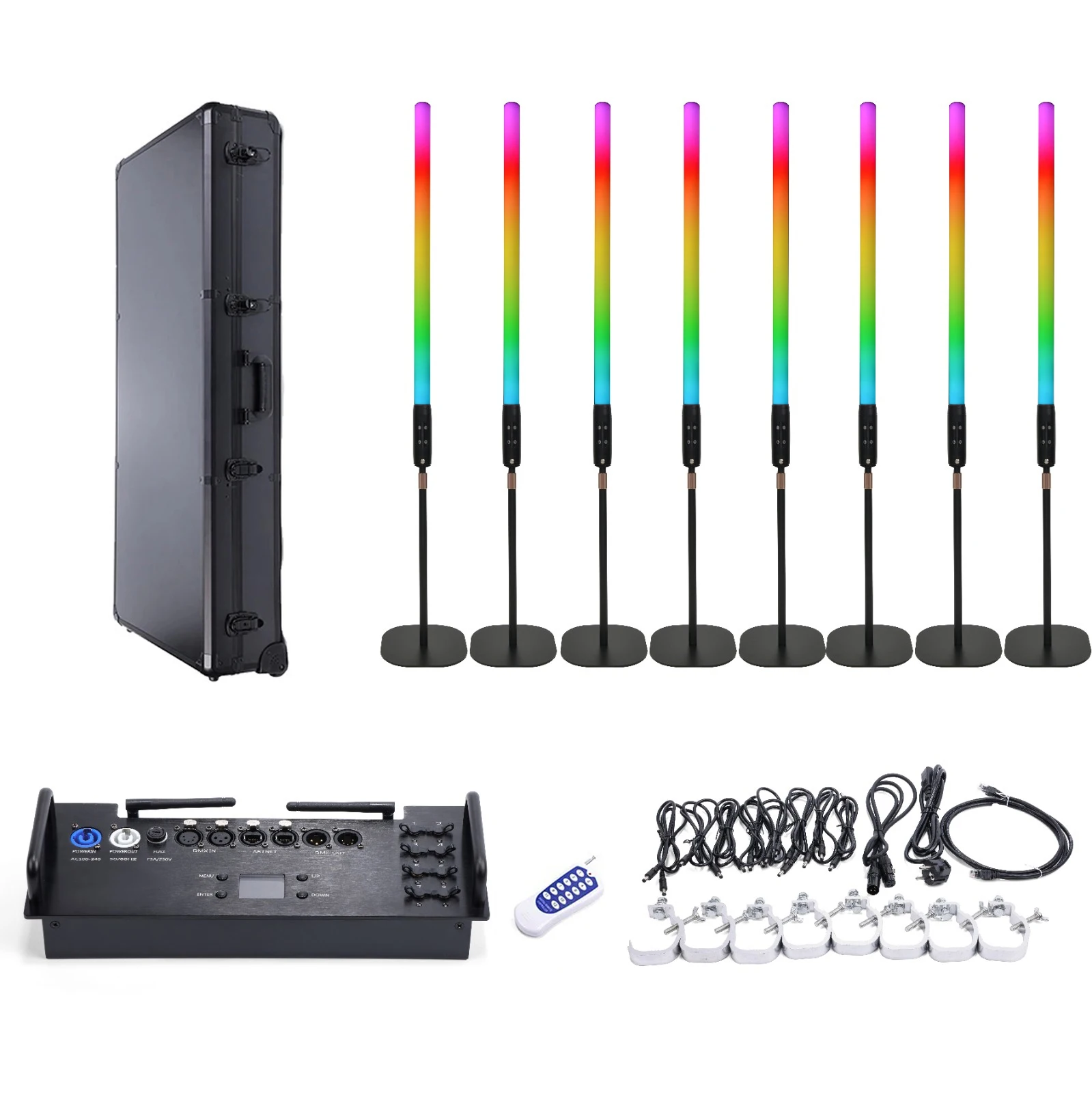 

5in1 Pixel LED Matrix Light Bar 360 Degree RGBWA Battery Powered IP65 DMX512 Controlled for DJ Warehouse Stage Lighting Source