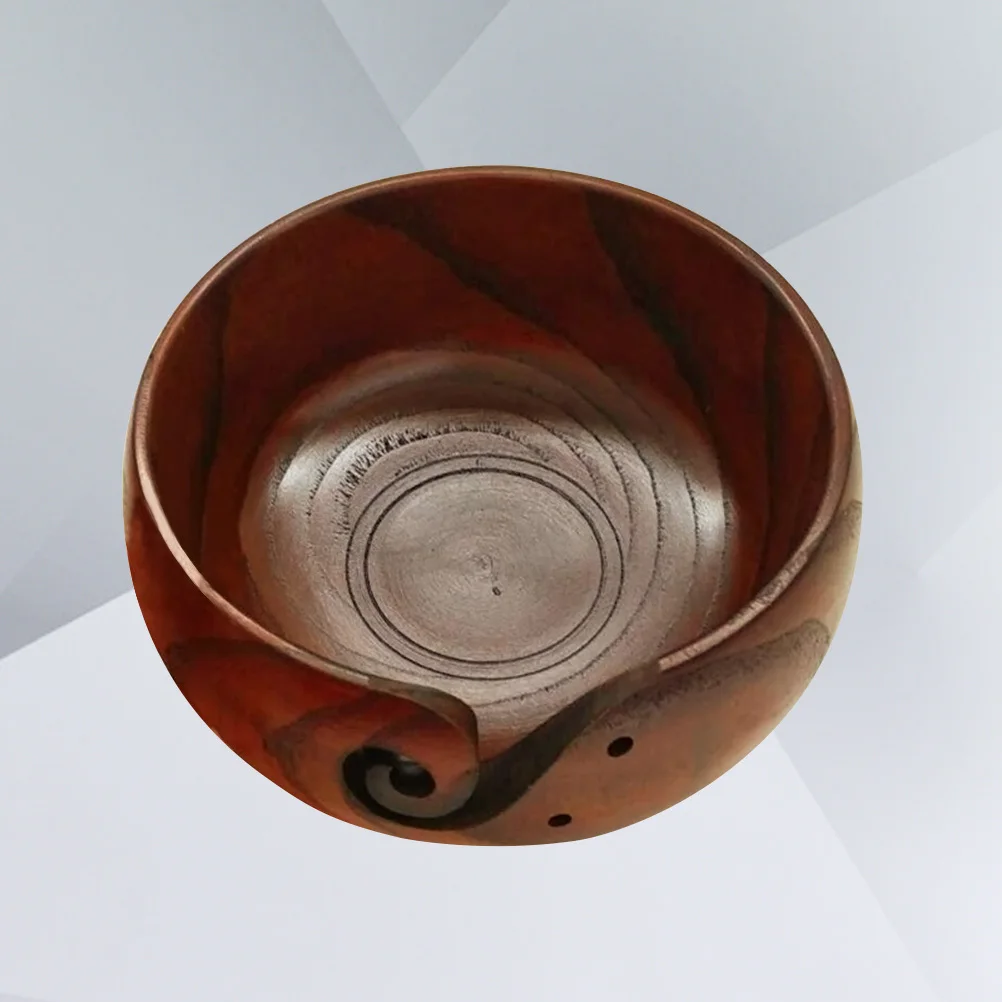 

Wood Yarn Storage Bowl Smooth Swirl Design for Crochet Knitting Keeps Yarn Tidy and Non-Slip Heavy Duty Craft