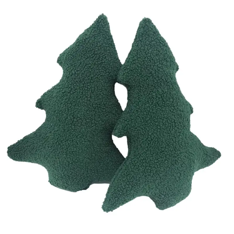 ABJI-Granular Christmas Tree Throw Pillows Christmas Home Throw Pillows Holiday Gift Ornaments Christmas Tree Throw Pillows