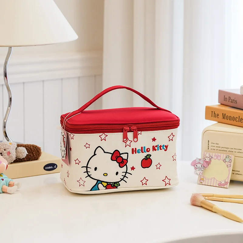 

Сумка для макияжа Sanrio 3D Fashion HelloKitty с вышивкой, большая вместительная дорожная портативная сумка для хранения косметики