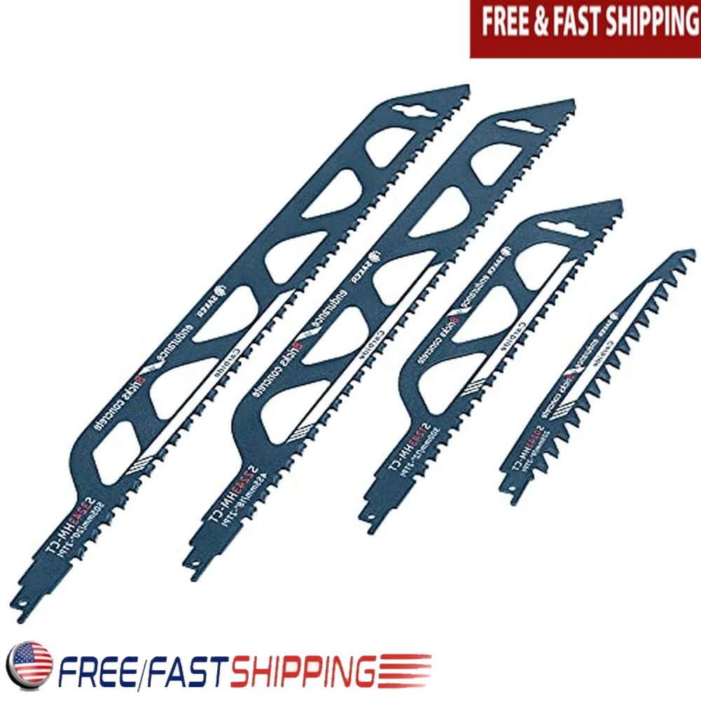 Reciprocating Saw Blades Multi-Function Carbide Teeth Precision Cutting 4 PCS Pack