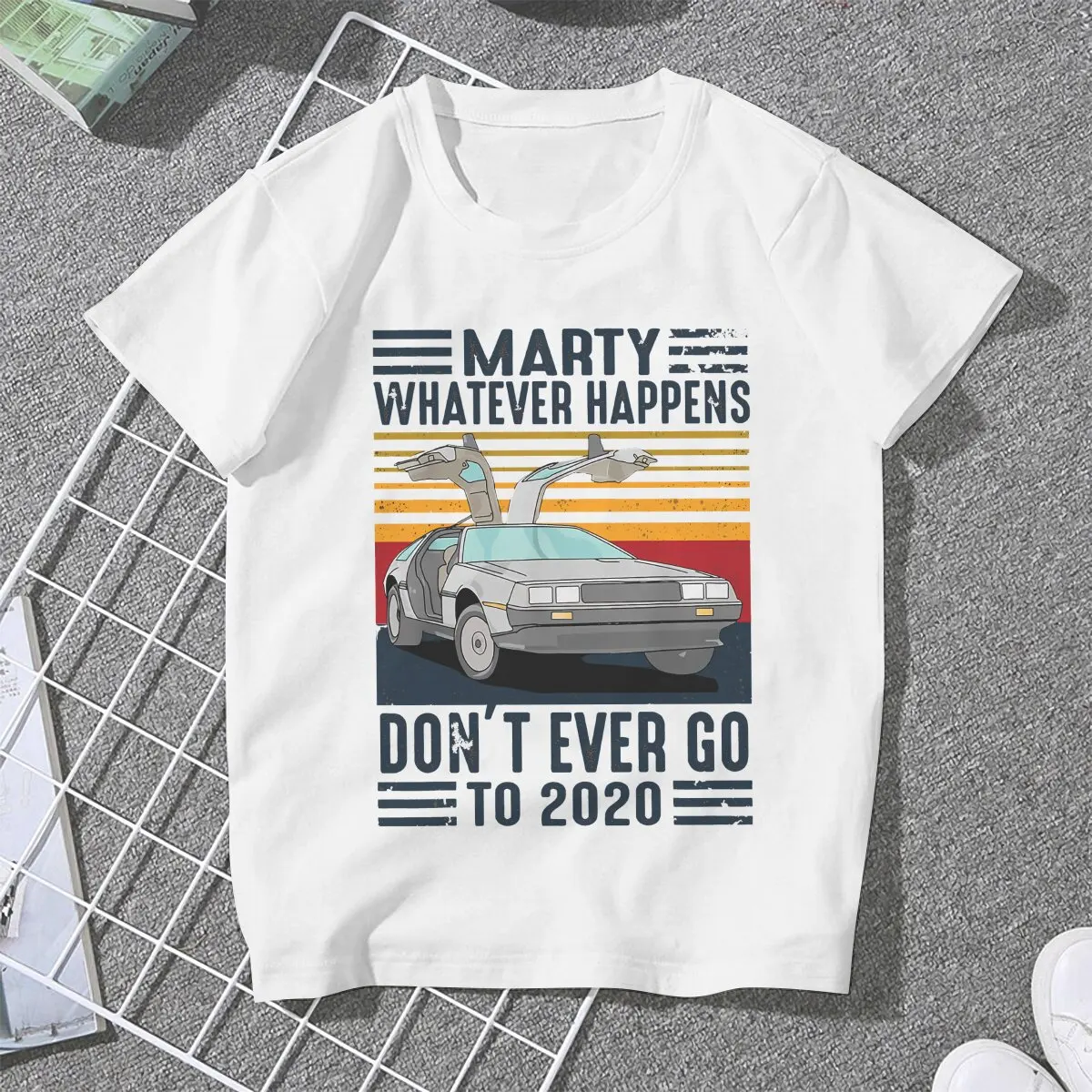 Movie Back To The Future Marty Whatever Happens Don't Ever Go To 2020 T Shirt Goth Women's Tees Harajuku Crewneck Polyester