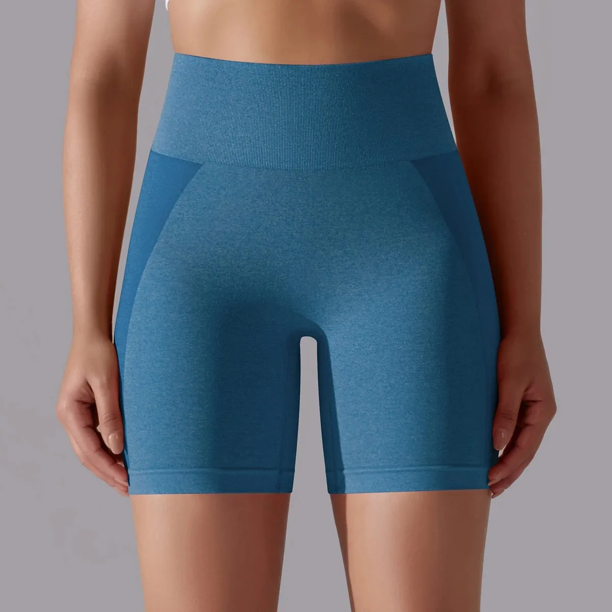 Pantalones cortos deportivos sin costuras para mujer, ropa de entrenamiento con realce de glúteos, ciclismo, gimnasio, cintura alta, Yoga, Fitness,