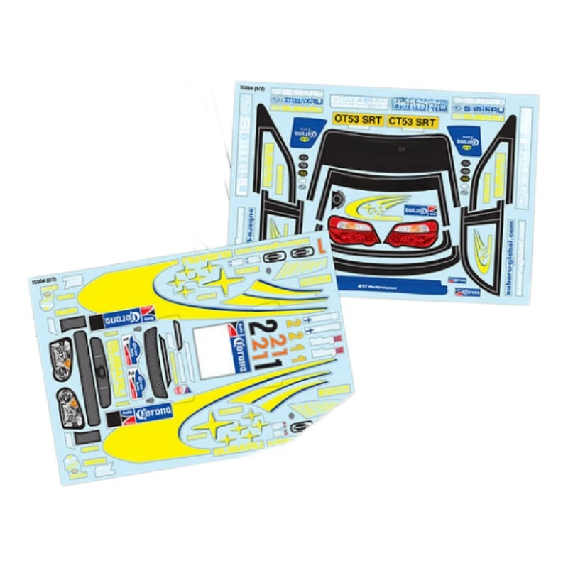 WRC Decal Sheet bodyshell stickers for RC Rally car 1/10 Subar WRC 2004 Clear lexan body shell