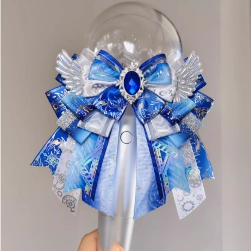 الأصلي اليدوية لوليتا سلسلة من الخرز ربطة القوس فيونكة أنيمي دعم عصا تأثيري طوق الزهور الفاخرة حجر الراين بروش الملحقات