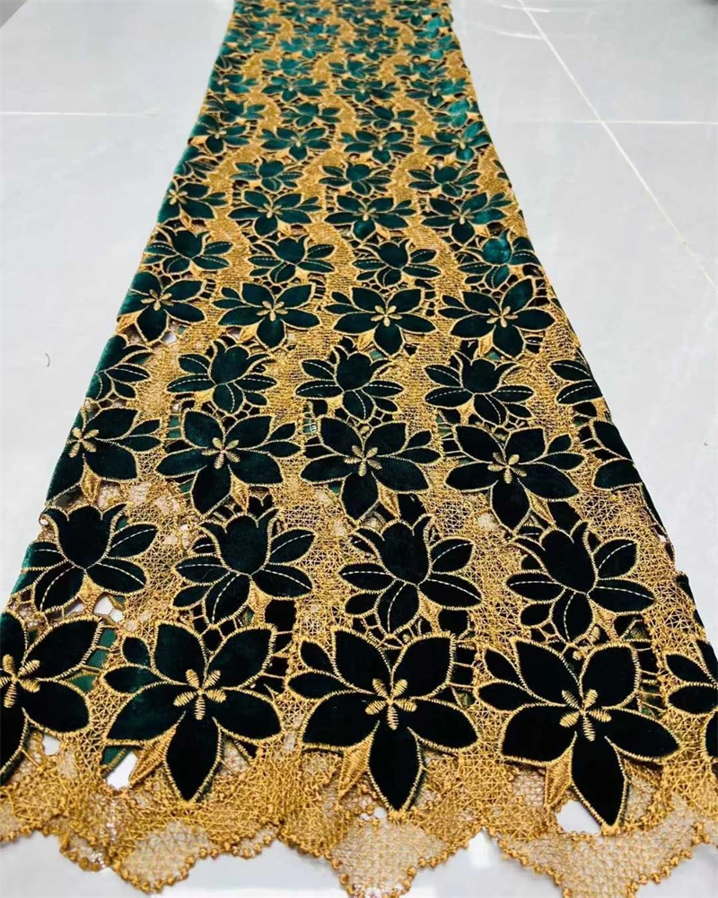 

Fashion African Velvet Lace Fabric Luxury Nigerian French Embroidery Lace Material Suitable for Women's Party Dresses