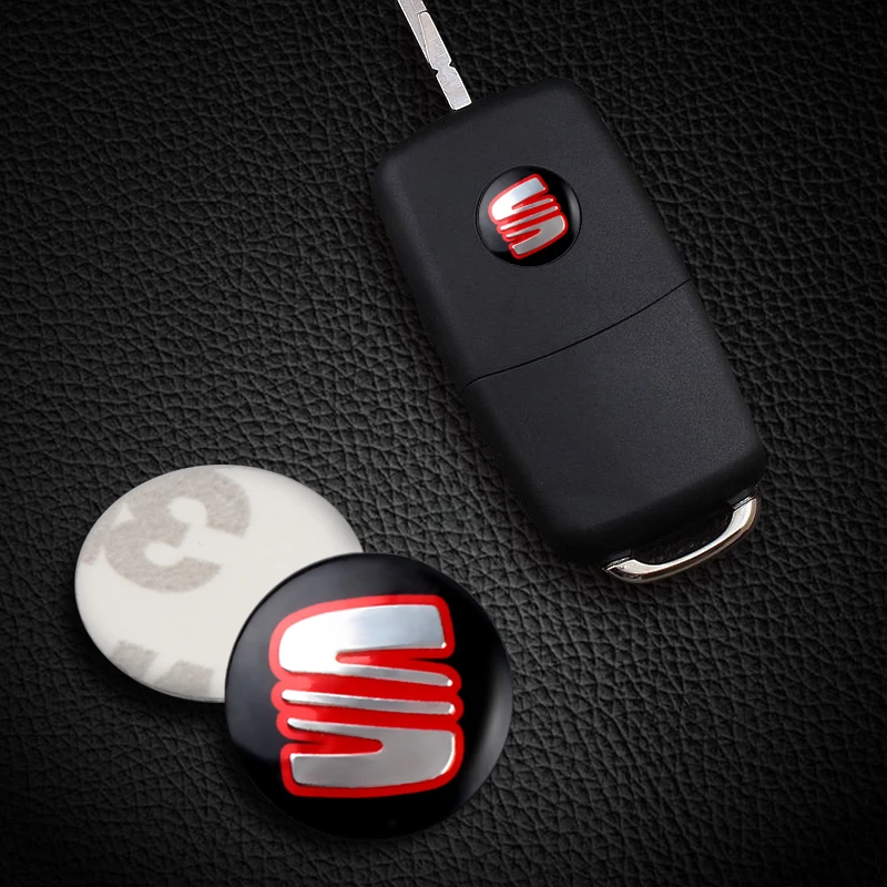 10/20Pcs Aluminum Car Key Shell Remote Control Round Emblem Key Stickers for Seat Cupra Ateca Ibiza Leon FR Cordoba Exeo Toledo