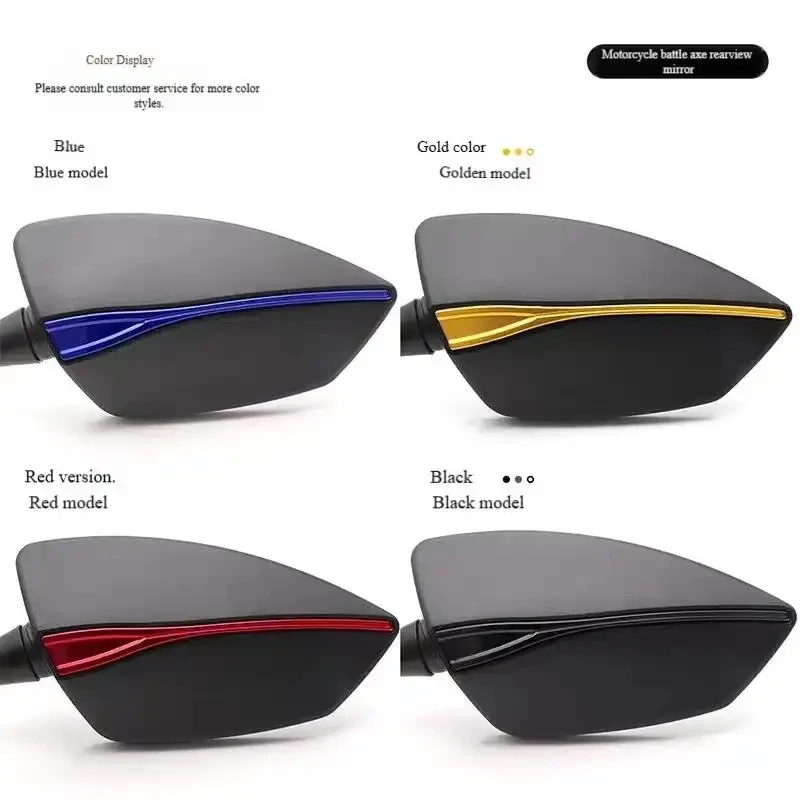 Universal Motorcycle Rearview Mirror Tomahawk Style 7/8" 10mm CNC Aluminum Anti Glare Convex Mirror For Honda Yamaha Suzuki Kawa