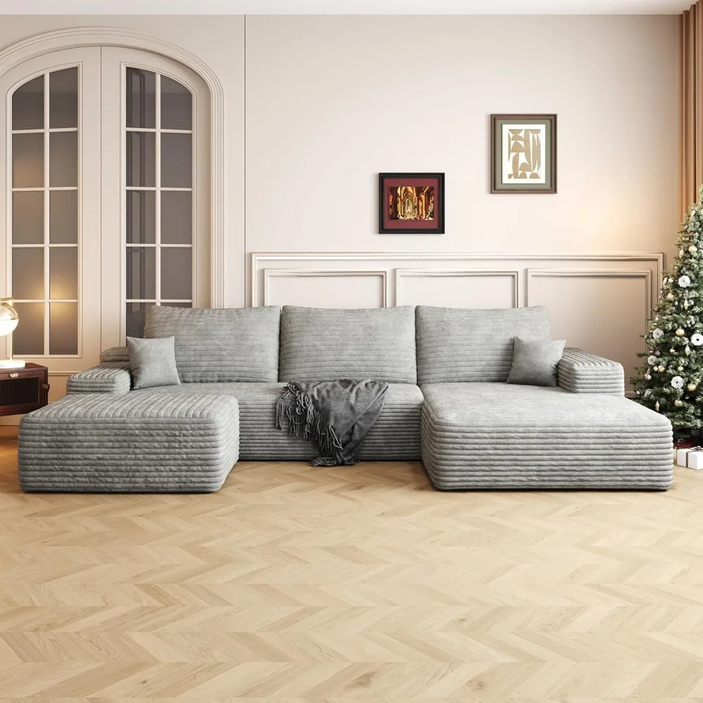 

108" sectional couches for living room modern modular sofa with l-shape couchs upholstered boneless couch deep seat sectional co