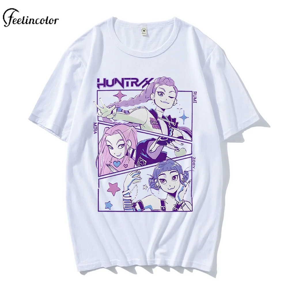 

KPop Demon Hunters Graphic T-shirt Couple Summer Short Sleeve O-neck Tee Shirt Casual Top Streetwear Y2K Clothing Unisex
