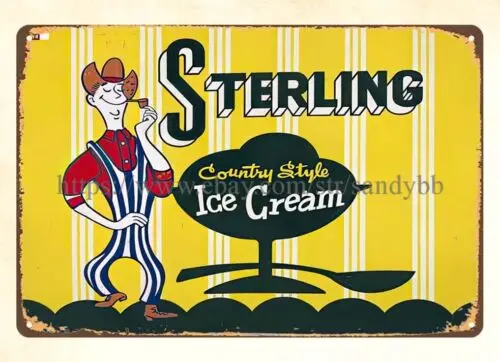 Sterling Country Style Ice Cream metal tin sign cafe pub coffee shops wall art sign