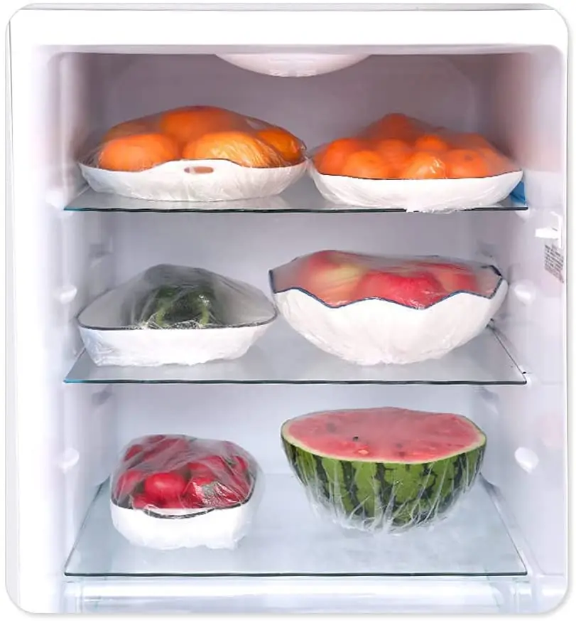 Food Cover Plastic Wrap Elastic Lids For Fruit Vegetables Bowls Cups Caps Storage Kitchen Fresh Keeping Saver Bag