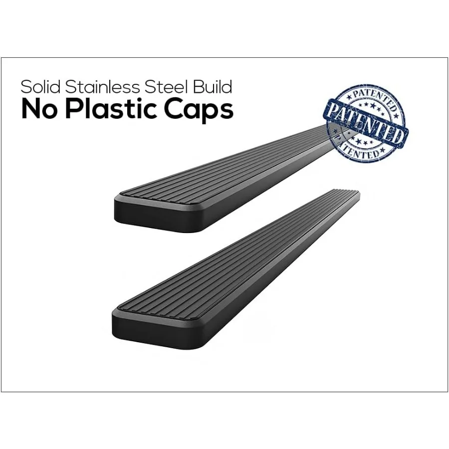 Black 5 Inches Stainless Steel Running Boards Nerf Bars Side Steps for Enhanced Vehicle Access and Safety Perfectly Compatible