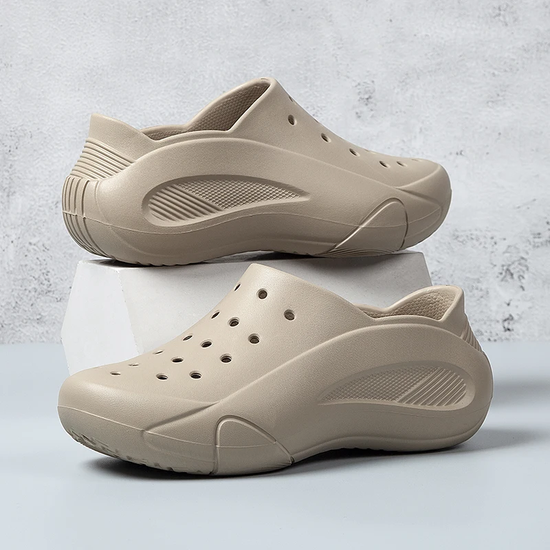 

Легкая уличная обувь для прогулок и спуска из ЭВА для мужчин и женщин. Цельные ботильоны с отверстиями.