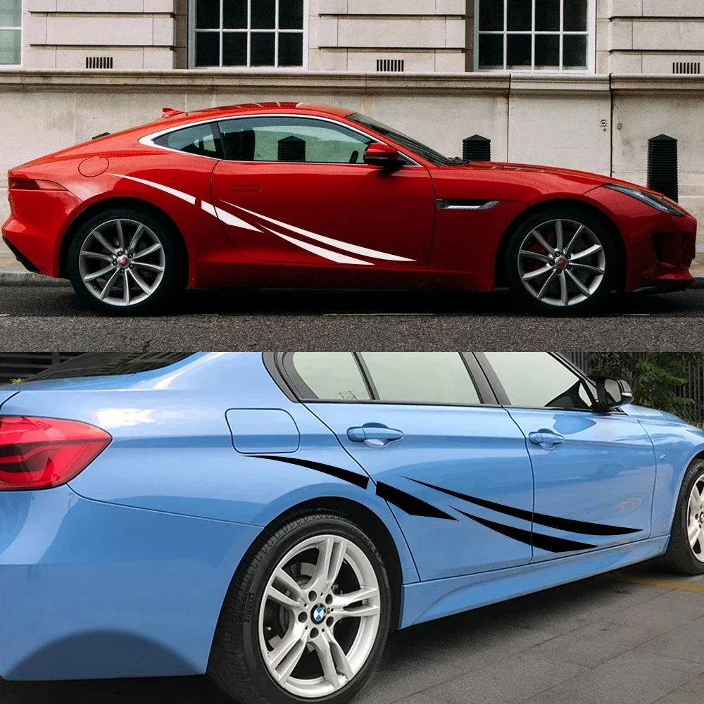 

2 шт./лист, автомобильная наклейка на обе стороны двери, авто виниловая пленка, наклейки, декоративные аксессуары для Audi BMW Ford VW Toyota Hyundai Renault