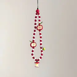 New Phone Strap Lanyard With Fruit Charms Pendant Cute Kawaii White Red Bead Handmade Cases For iP 11 Airpods Earphones Ins