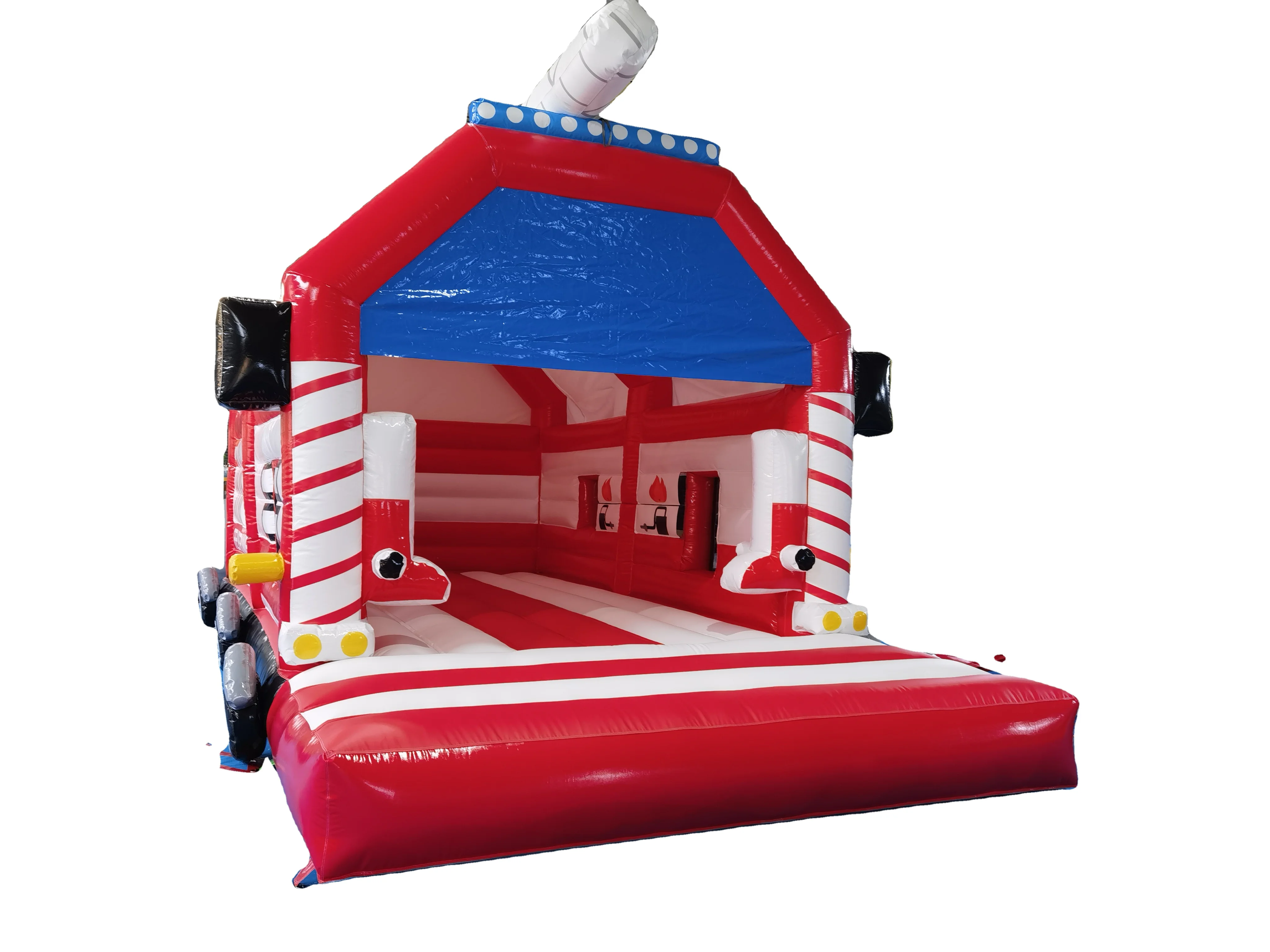 

Large fire engine inflatable castle amusement park inflatable trampoline for party rental