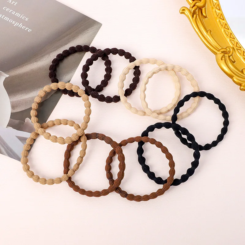 10pcs New Women Basic Seamless Nylon Elastic Rubber Bands Thick Solid Hair Bands Simple Knot Hair Tie Head Band Hair Accessories