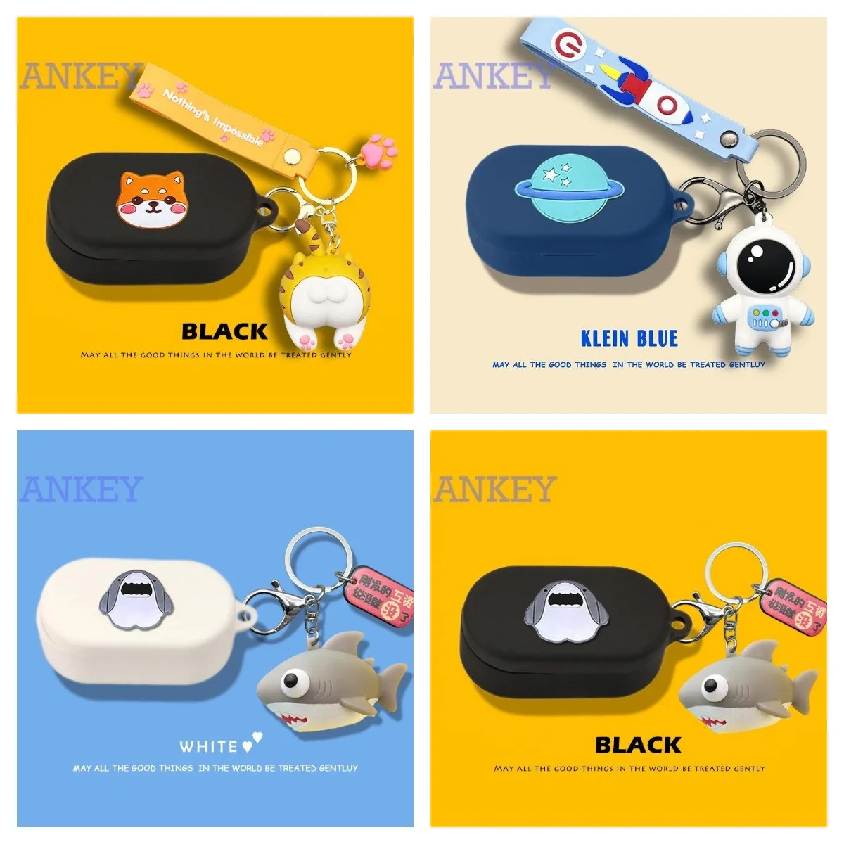 Чехол для Oppo Enco Buds2 Pro, силиконовый чехол Buds2Pro с милой акулой, мягкий защитный чехол для наушников, кожа для гарнитуры с крючком