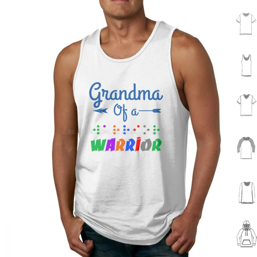 Gifts For Grandmothers Grandma Of A Braille Tank Tops Vest Sleeveless Grandmother Low Vision Blind Teenager For Senior