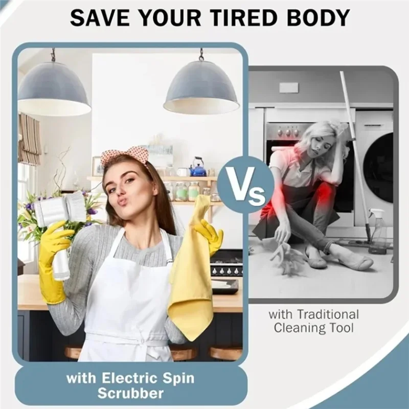 B25B Multi-Function Automatic Cleaning Brush For Kitchen Cleaning Tool Cordless Electric Brush Handheld