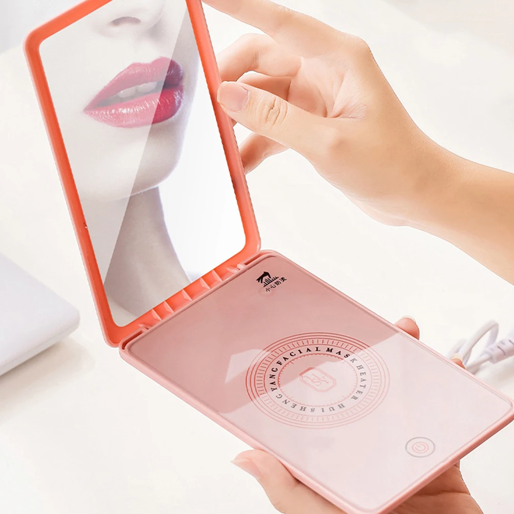 

Facial Mask Heater Compact Lightweight Sheet Mask Warmer Makeup Mirror Portable Skin Care Device for Travel Home