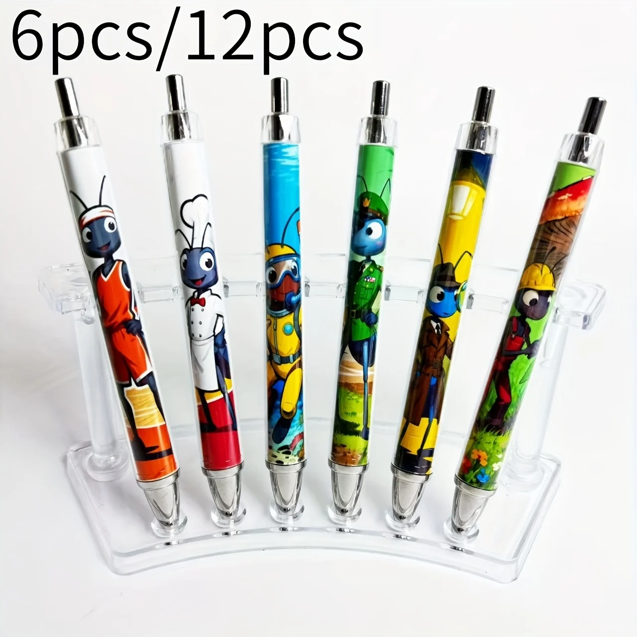 

6 шт./12 шт. креативные шариковые ручки с изображением муравья, различные занятия, серия Ant, выдвижные шариковые ручки, студенческие подарочные ручки для письма
