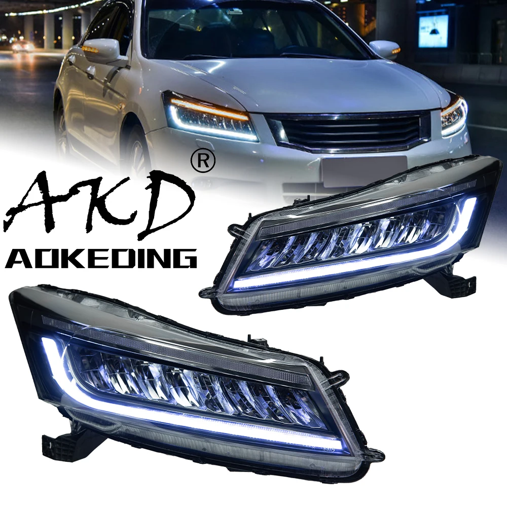 AKD Car Styling Head Lamp for Accord LED Headlight 2008-2012 Dynamic Signal LED DRL Hid Head Lamp Angel Eye Bi Xenon Accessories