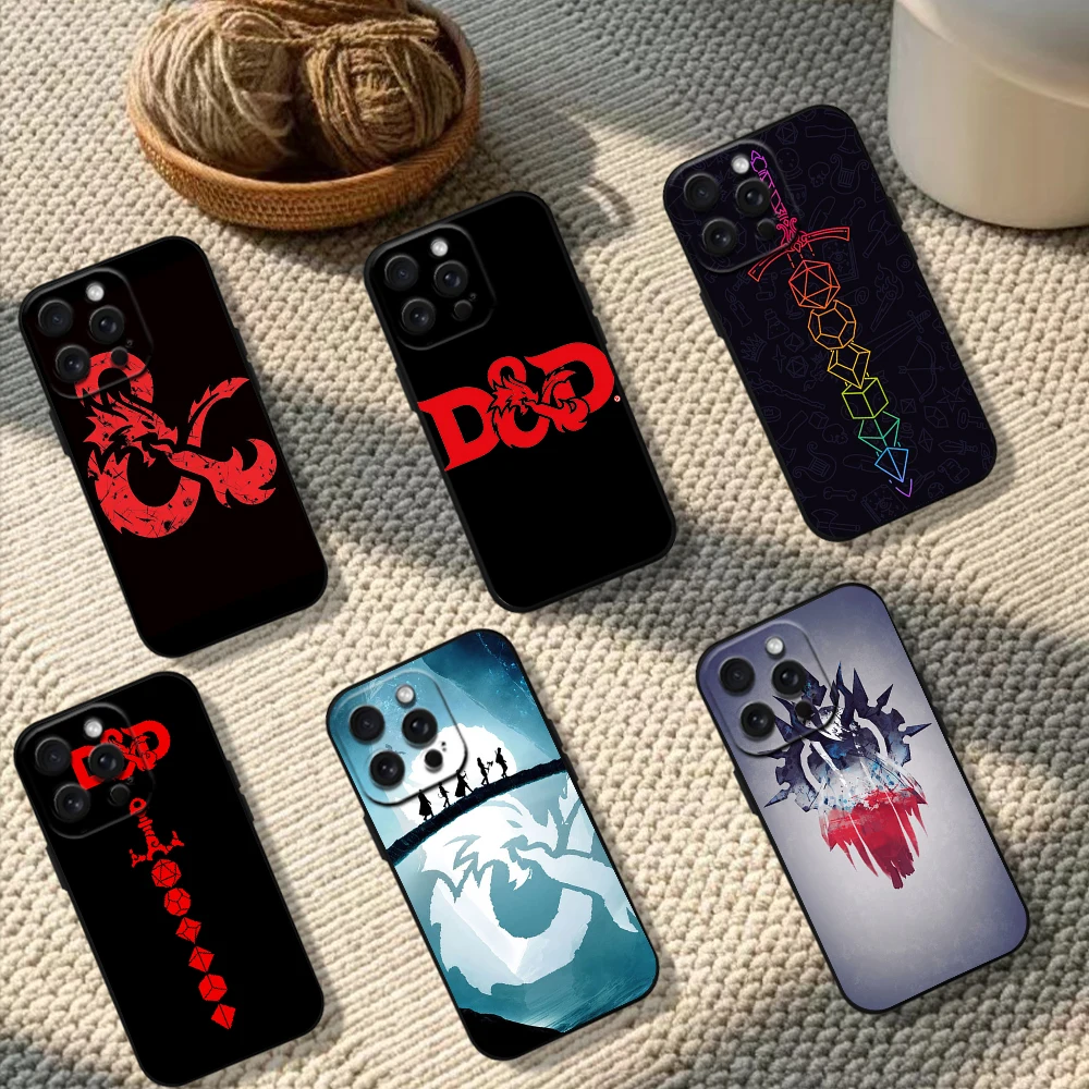 D-Dungeons Dragons game Phone Case For Samsung S23 S22 ULTRA A22 A71 Black Soft Silicone Cover