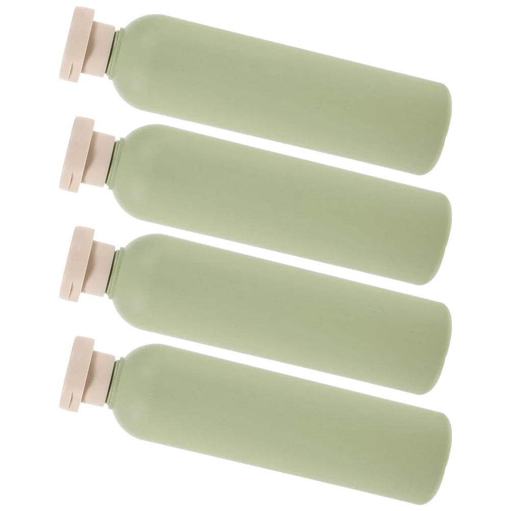 

4 Pcs Avocado Green Shampoo Lotion Bottles 260ml Refillable Flip Cap for Bathroom Travel Empty Plastic Containers