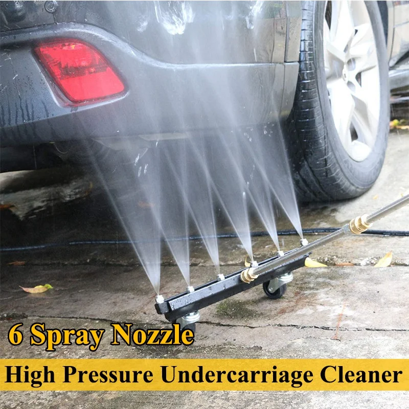 LLCS-High Pressure Washer Undercarriage Cleaner,6 Nozzle Garden Cleaning Machine 4000 PSI Water Broom Cleaning Tool Kit